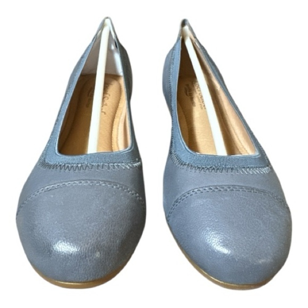 Josef Seibel Women’s Leather Flats — Gray — EU 36 / US Women’s 5–5.5